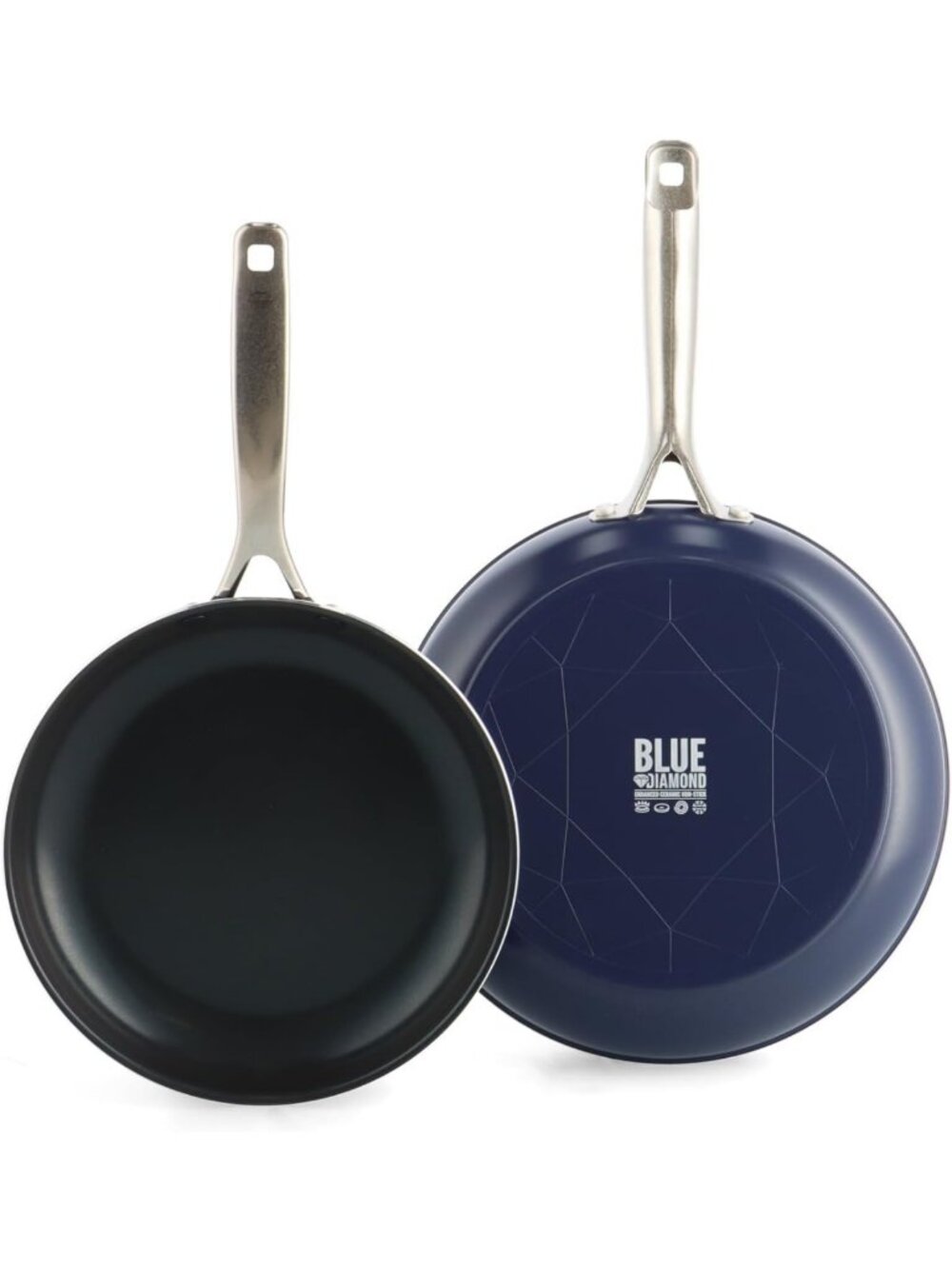 Nonstick Blue Diamond Frying Pan Set - 9.5” & 11” Skillets, PFAS-Free, Oven Safe